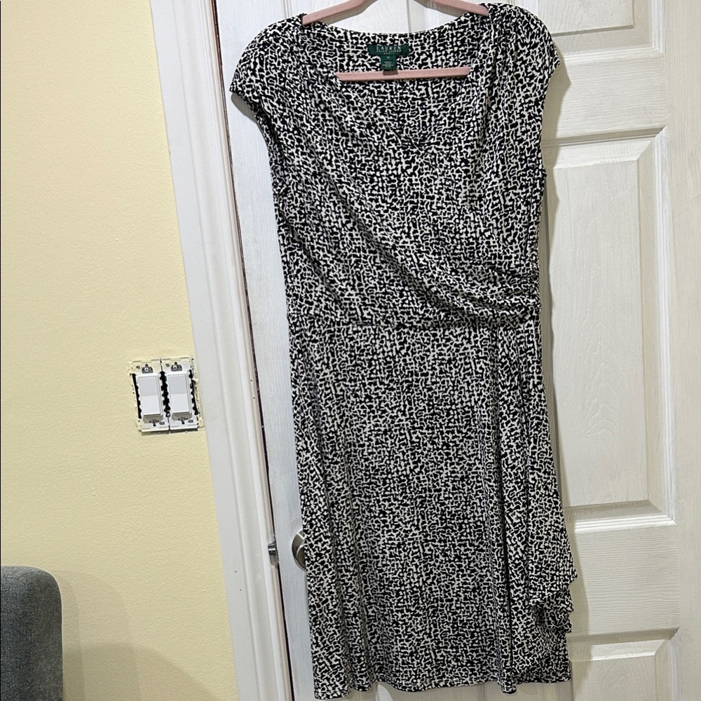 Lauren Ralph Lauren Black and White Midi Dress